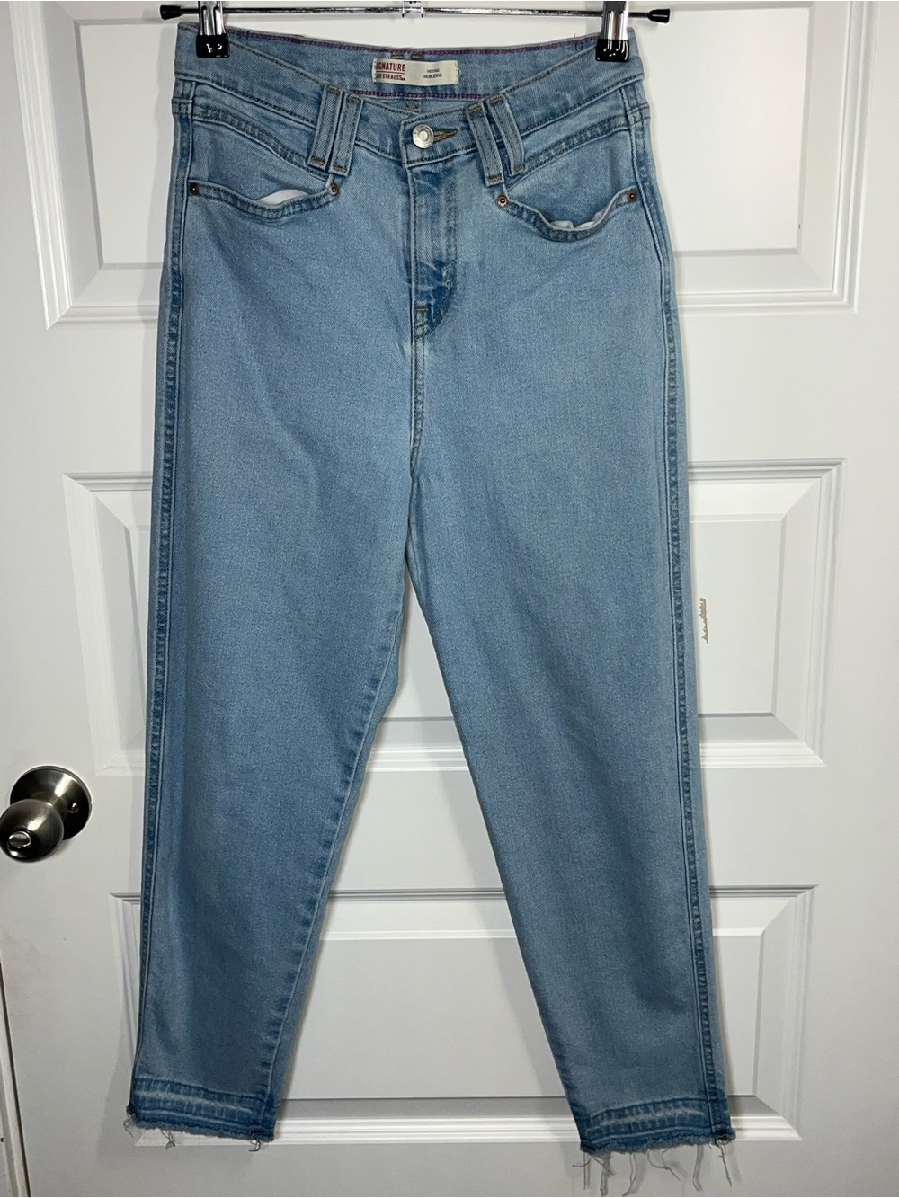 Levi Strauss Girls 14 Heritage Mom Jeans High Rise Raw Hem